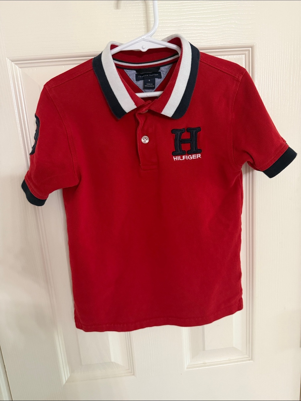 Tommy Hilfiger Red Polo Boys Sz 6
